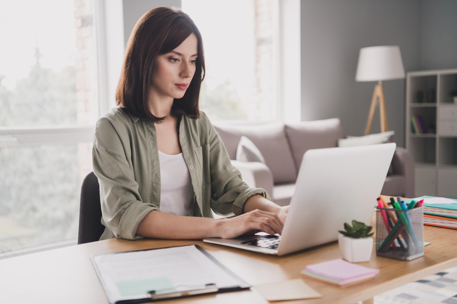 woman accessing her website